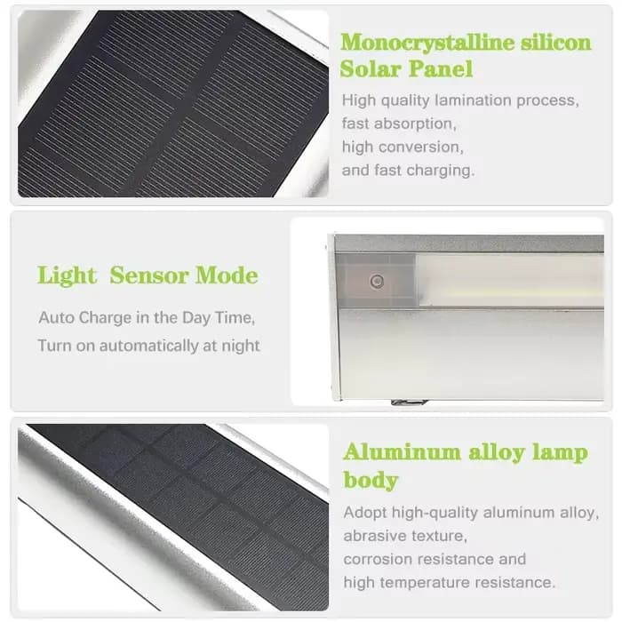 Panneau d'affichage solaire avec capteur de mouvement, 4 modes de fonctionnement, panneau lumineux LED en aluminium, éclairage de panneau postal à énergie solaire