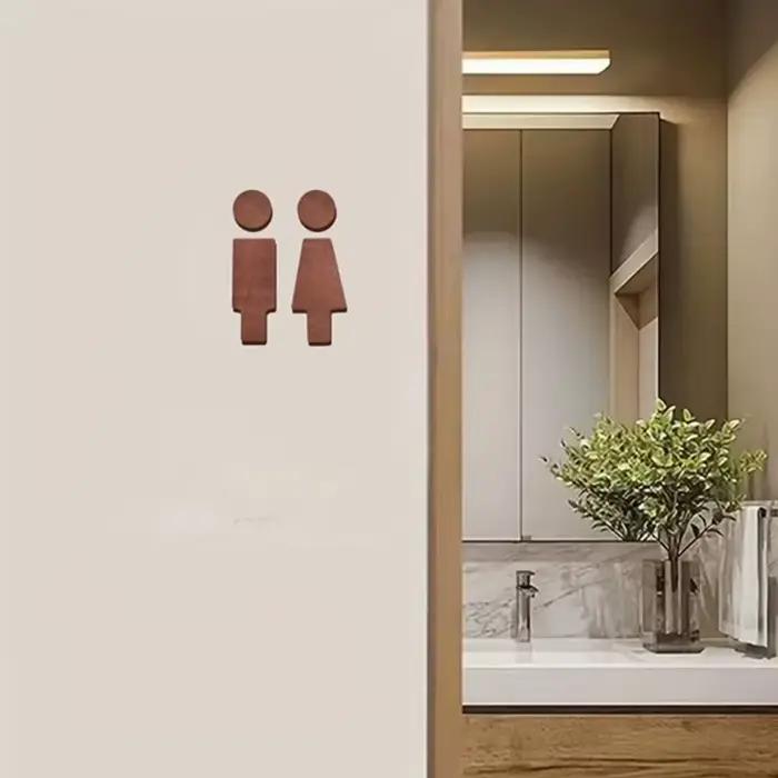 HODecoration-Panneau de toilette en bois massif pour hommes et femmes, Premium HOSign, Home