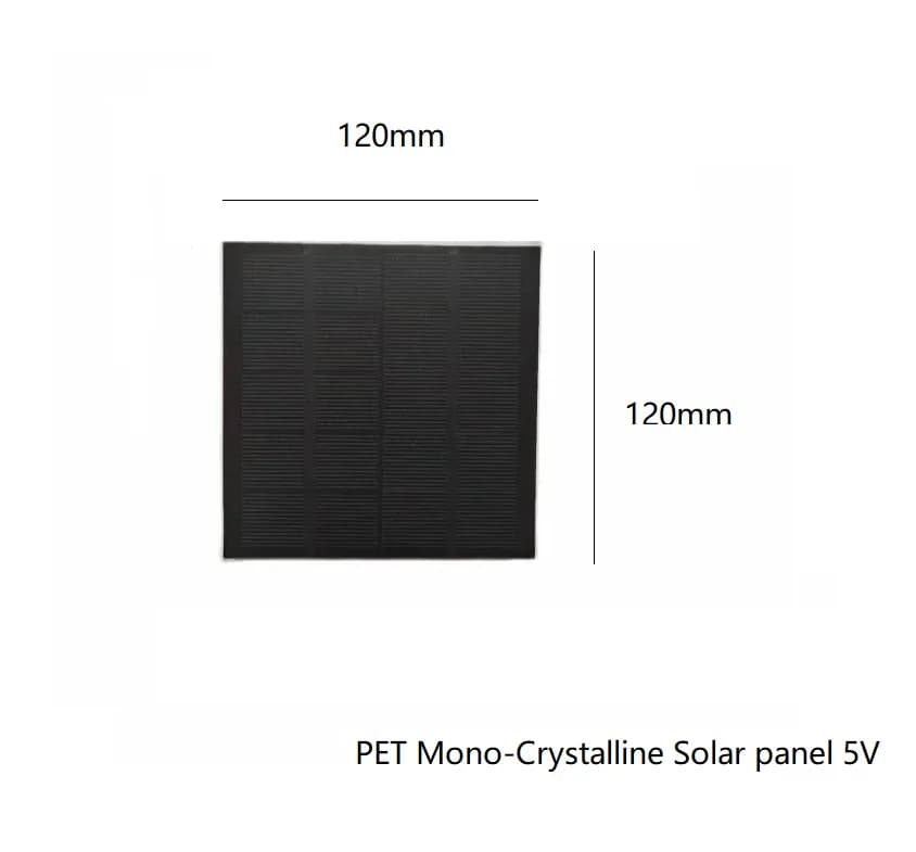 Panneau solaire monocristallin l'horloge, 5V, 2W, 120mm x 120mm, pour bricolage