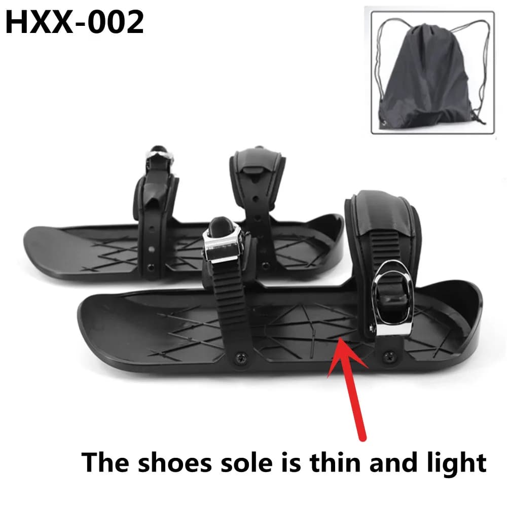 Mini patins de ski portables pour la neige, lames de ski courtes, fixations réglables de haute quali