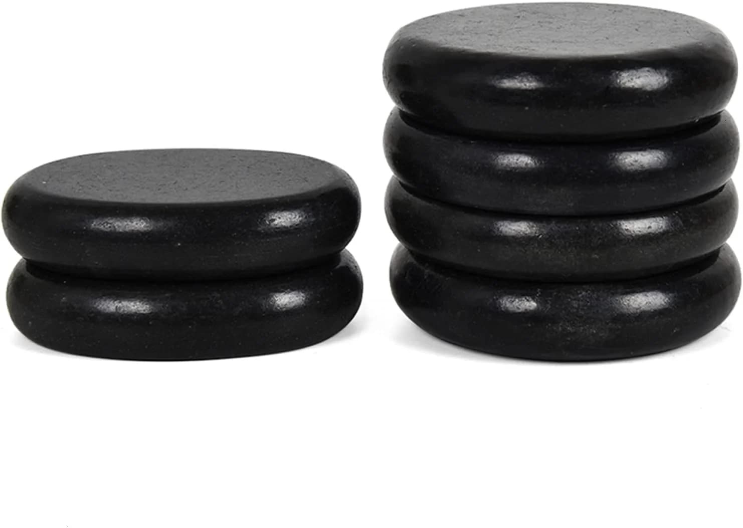 Pierres chaudes pour le massage, ensemble de 4 pierres de basalte grandes et 2 moyennes, pierres de