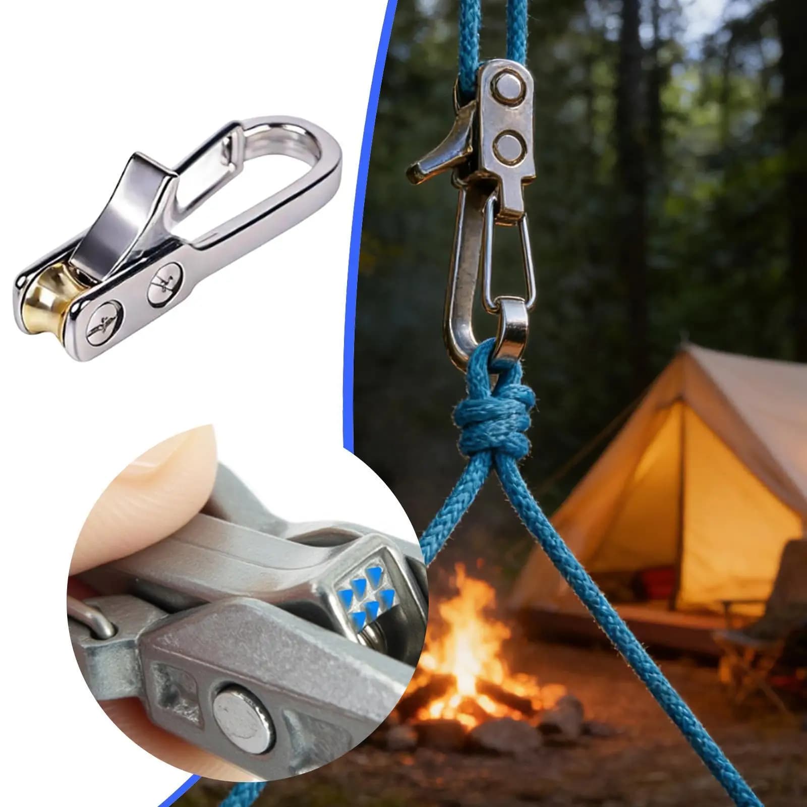 Tendeur de corde polyvalent en métal, portable, robuste, haute résistance, outil de serrage de corde