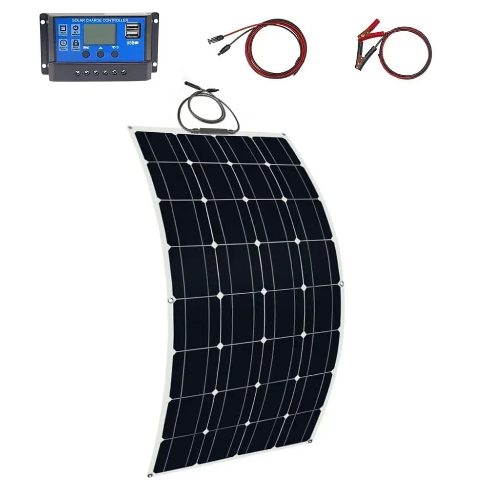 Kit complet de panneaux solaires 300W, 12V, monocristallin, 200W, haute efficacité, léger et Flexibl