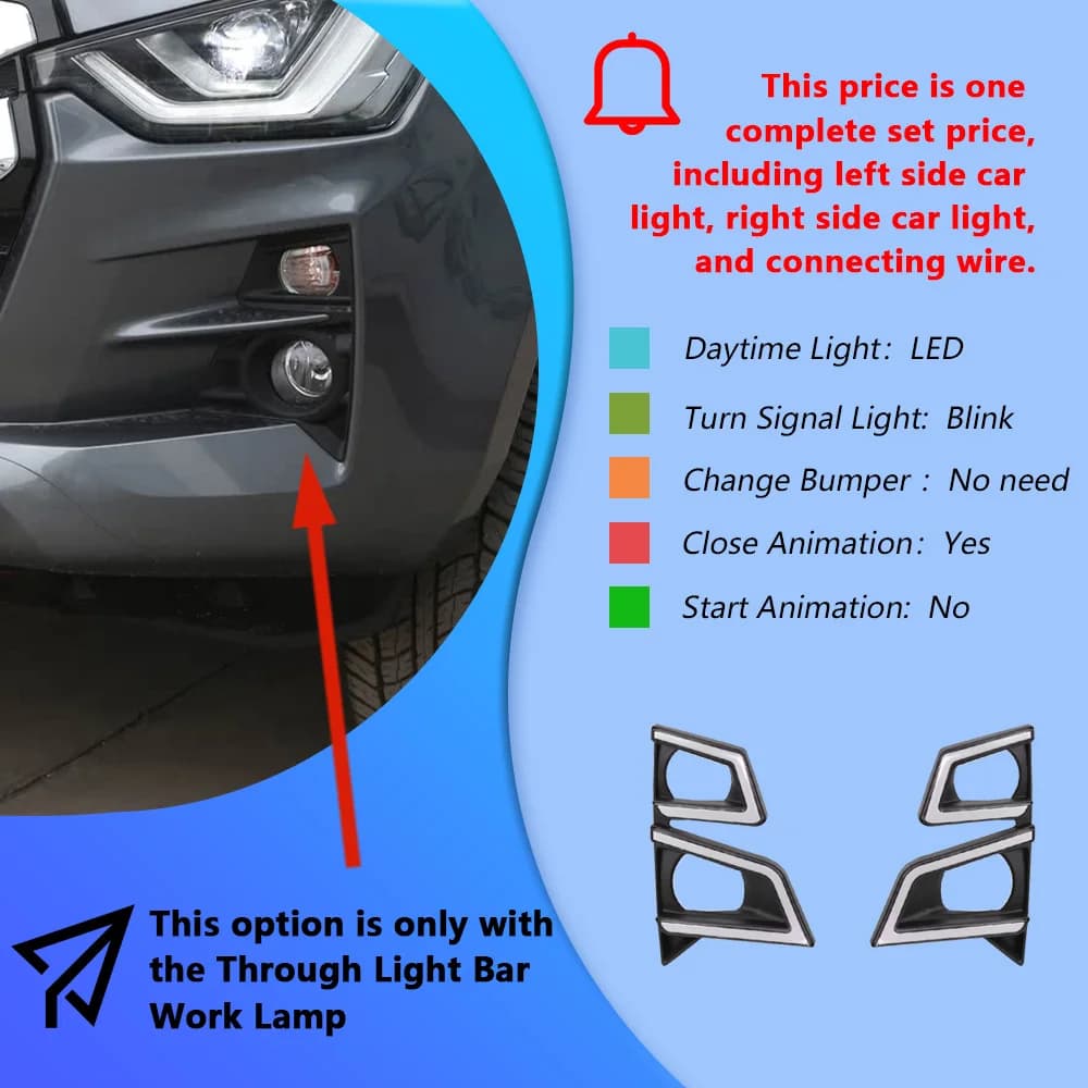 Pour Isuzu d-max 2020-2025 garniture de pare-chocs avant accessoires mise à niveau haute qualité LED