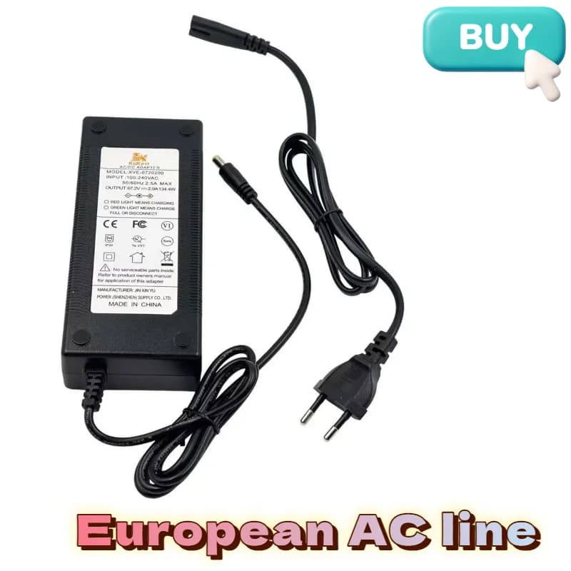 Chargeur officiel Kukirin G4 pour trottinette électrique 67,2 V 2,0 A DC 5521, chargeur de batterie