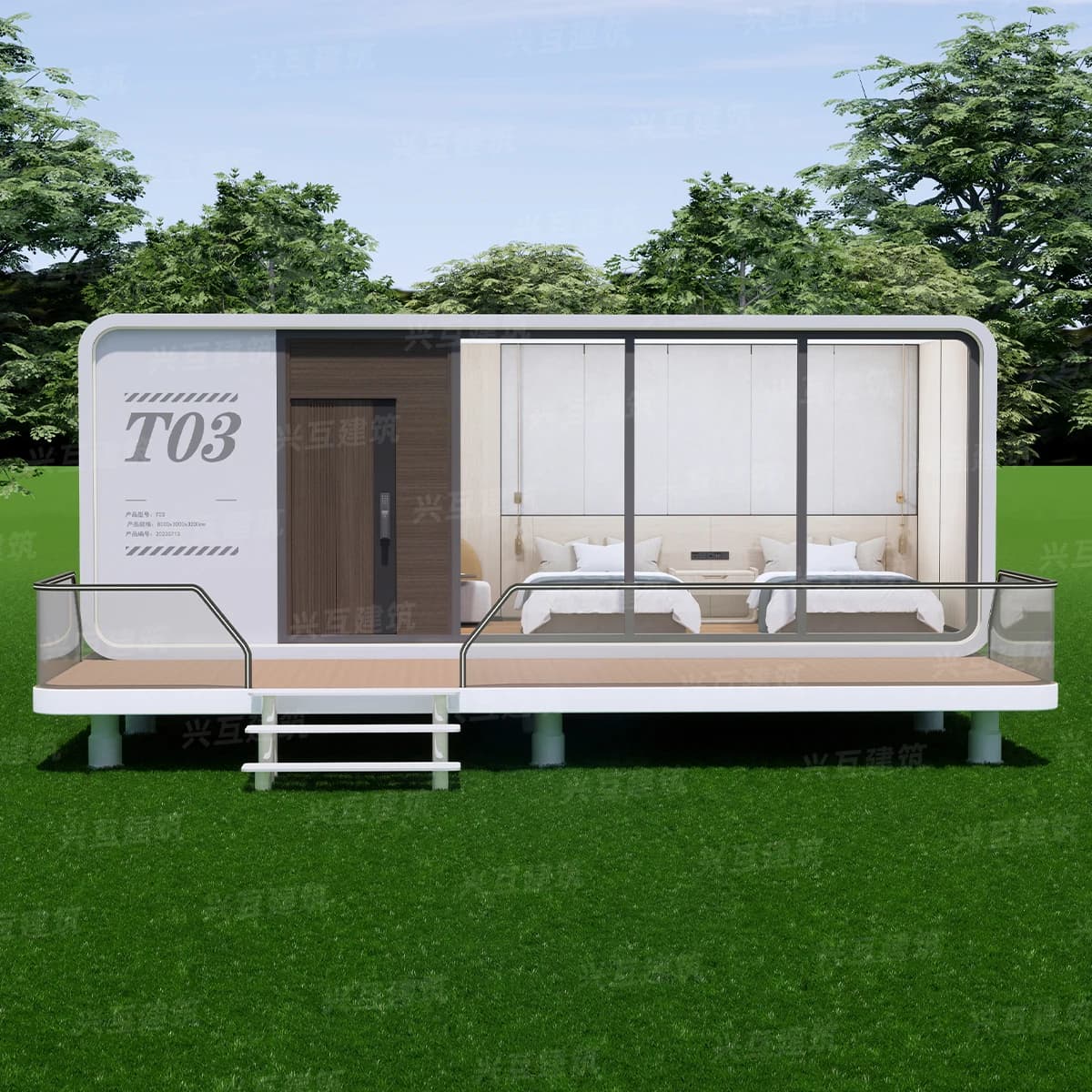 Capsule spatiale mobile, pièce chez l'habitant, Villa commerciale, pomme, petite boutique, salle de