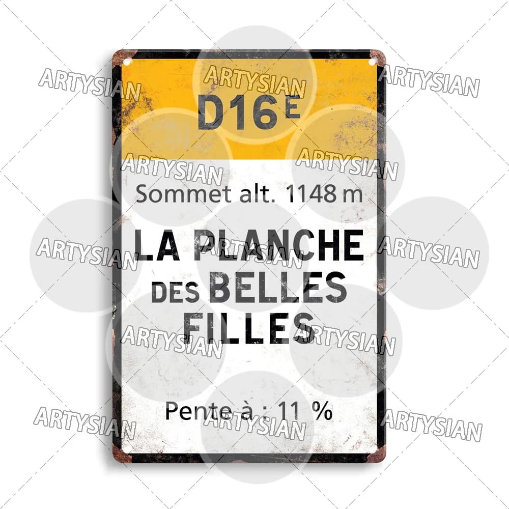 Artysian Tour de France course de cyclisme cyclisme point de terre Plaque métallique panneaux de rou