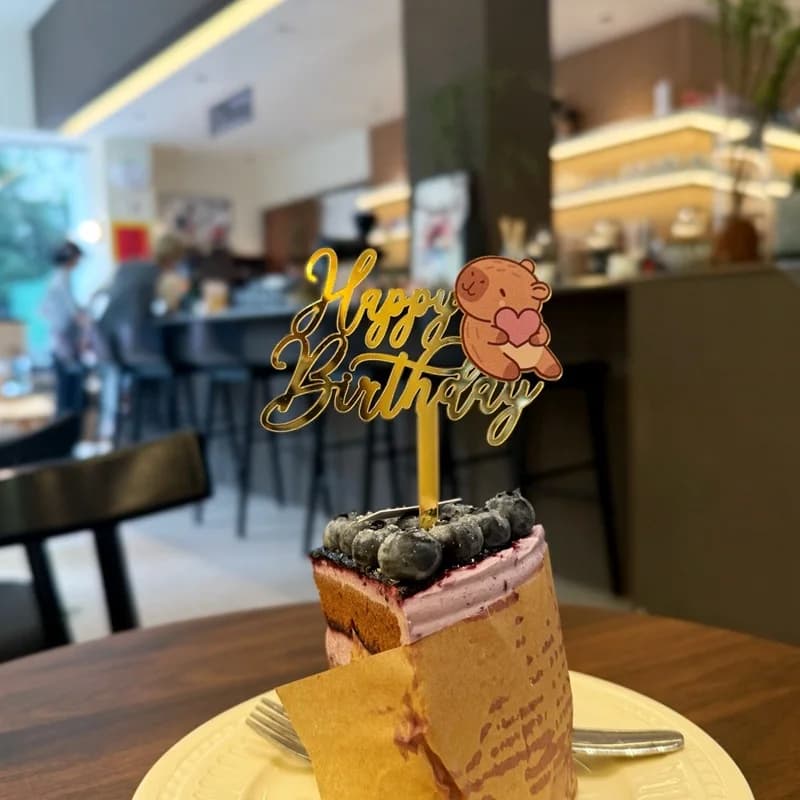 Capybara – décoration de gâteau en acrylique, animaux de dessin animé Kawaii, plug-in d'anniversaire