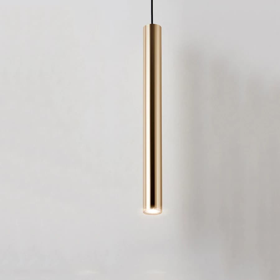 Champagne doré Long Tube LED lampes suspendues boutique Bar île suspension fond salle à manger resta