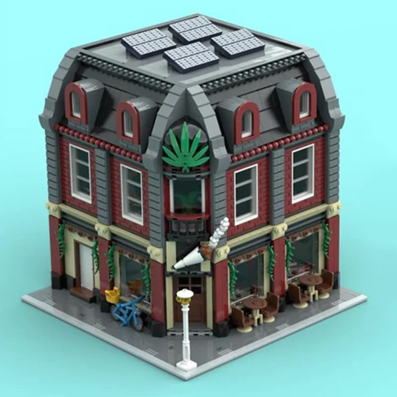 3113 pièces vente chaude City Street View MOC Amsterdam café coin modèle bricolage idées créatives e