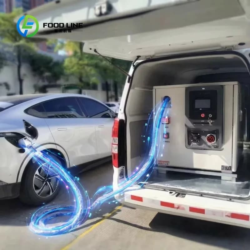 Station de recharge hybride sur réseau et hors réseau personnalisée pour le stockage d'énergie, dest