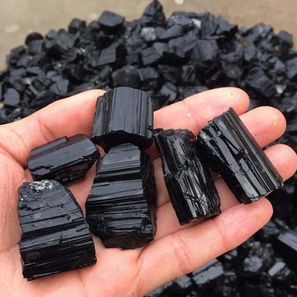 Cristal de Tourmaline noire, pierre brute, roche, gravier minéral, spécimen pour la mise à la terre