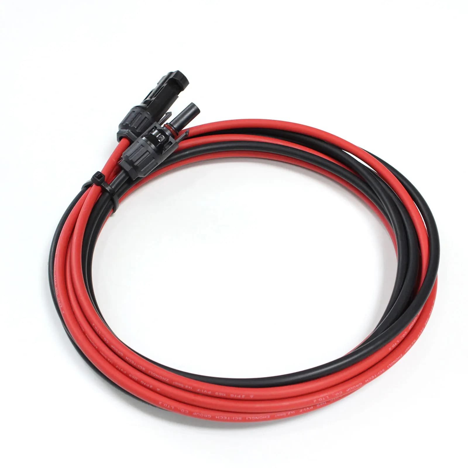 Câble PV pour panneau solaire noir/rouge, évalué 2,5 mm2 4 mm2 avec connecteur étanche pour système
