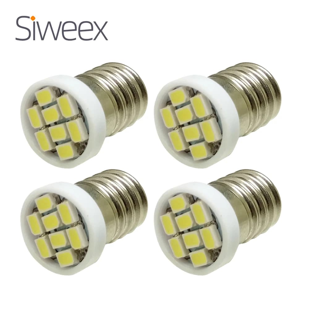 4 pièces/lot E10 EY10 3020 SMD 8 LED lumières blanches Miniature vis ampoule lampe pour bricolage LI