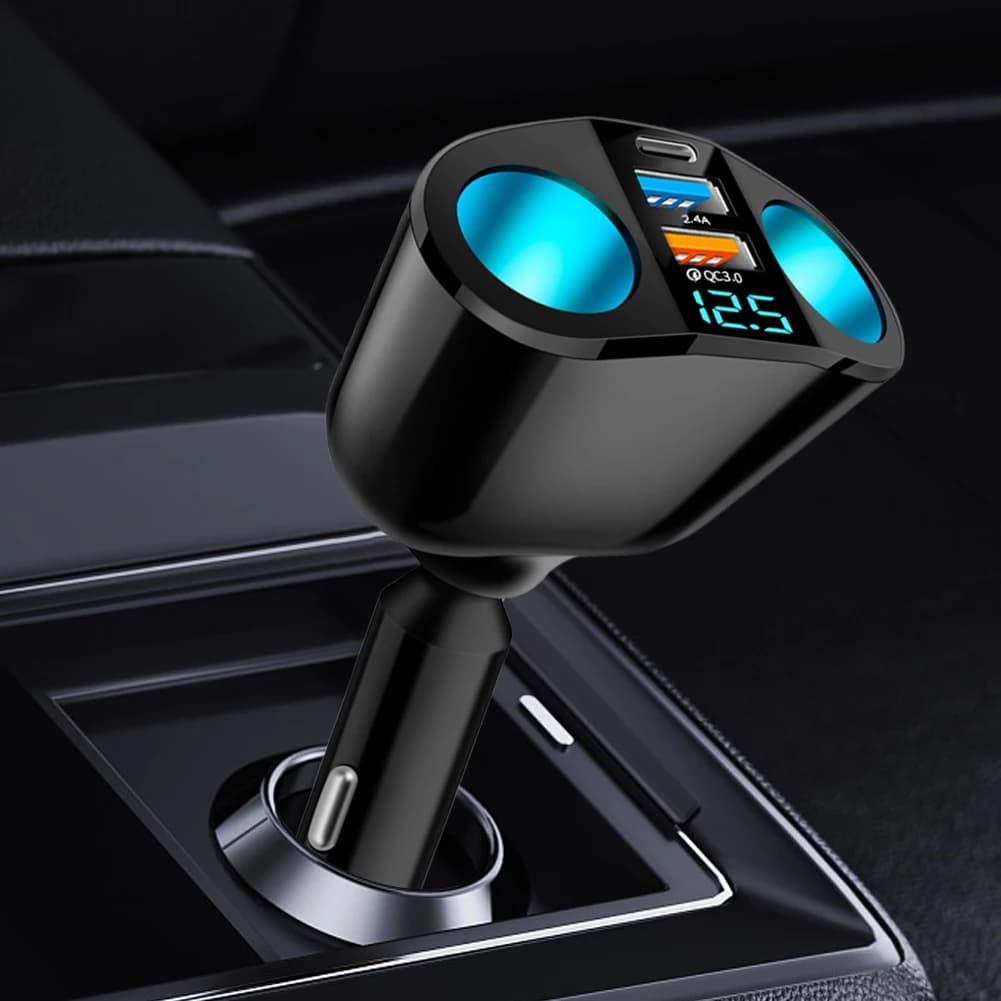 Adaptateur allume-cigare de voiture avec chargeur PD QC3.0 12V-24V 2.4A pour téléphone portable et D