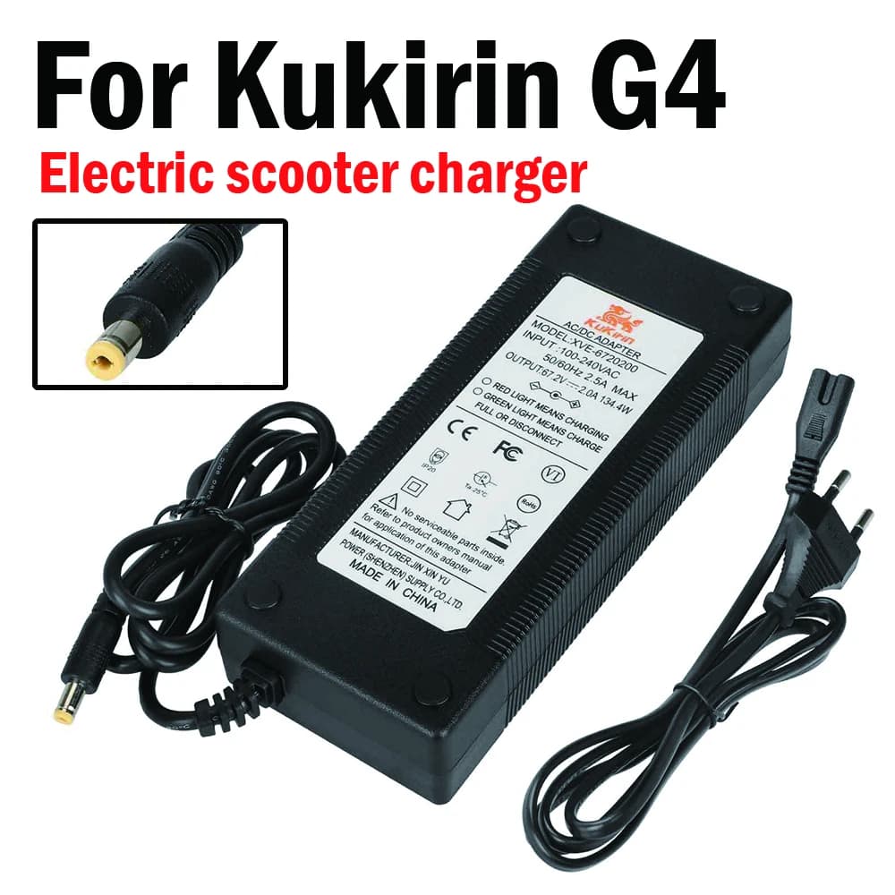 Chargeur G4 67.2V 2.0A DC2.1 pour Scooter électrique Kukirin G4, pièces d'adaptateur d'alimentation
