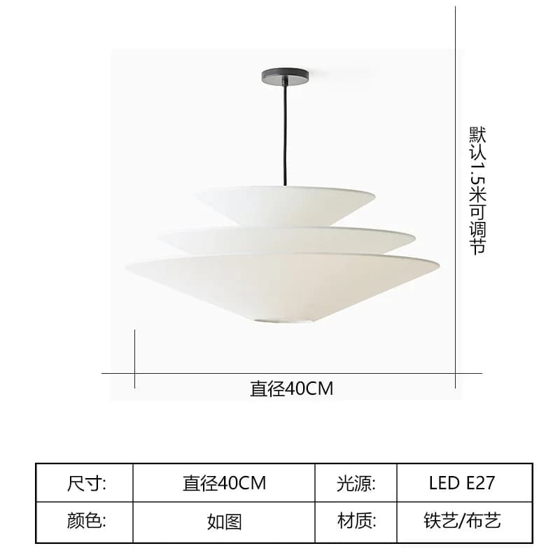 Lampe suspendue créative française en crème, tissu et métal, pour salle à manger, bar, salon, maison