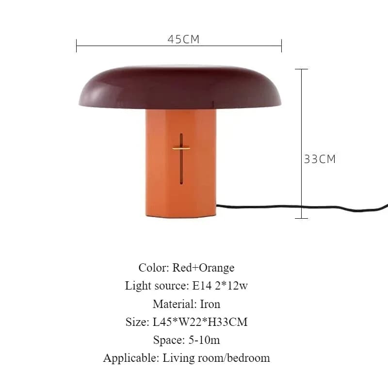 Lampe de table italienne Montera, éclairage de bureau moderne en forme de champignon pour salon, cha