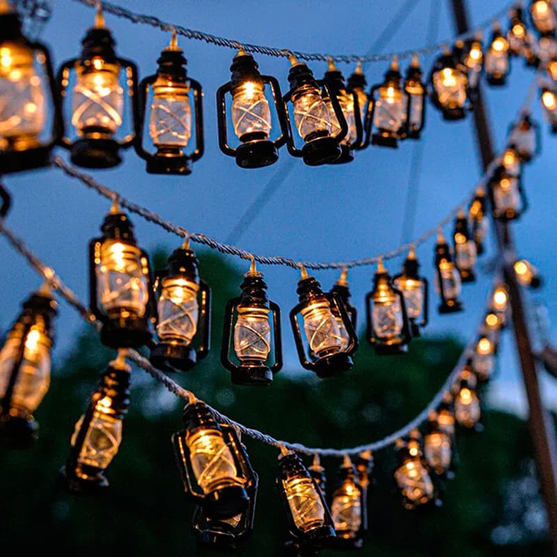 Lampe à pétrole vintage, lanterne rétro pour maison, guirlande lumineuse, éclairage extérieur pour j