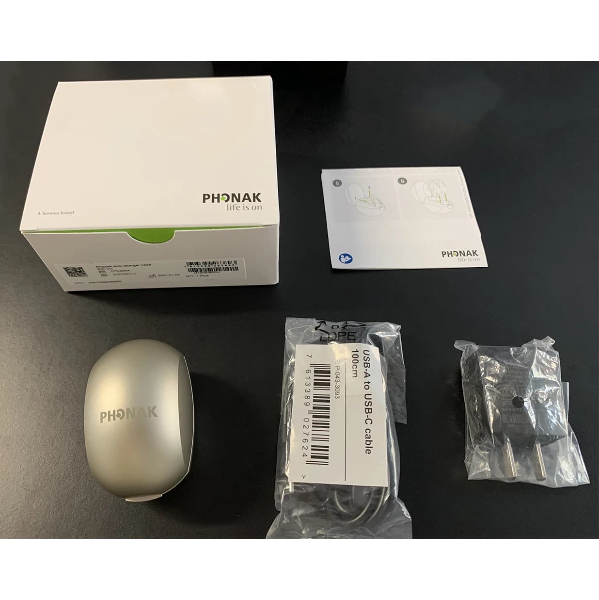 Mini étui de chargeur pour appareils auditifs Phonak, Rechargeable RIC