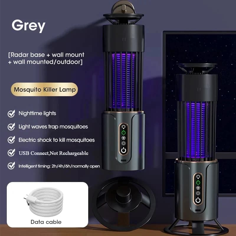 Lampe anti-moustiques HOMEFISH alimentée par USB pour la recharge ou la branchement sur secteur, piè