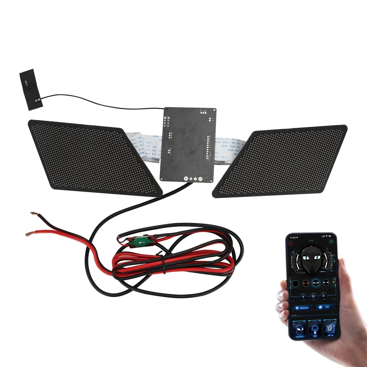 Affichage LED programmable pour la modification de la lumière de la voiture, œil clignotant, motif c