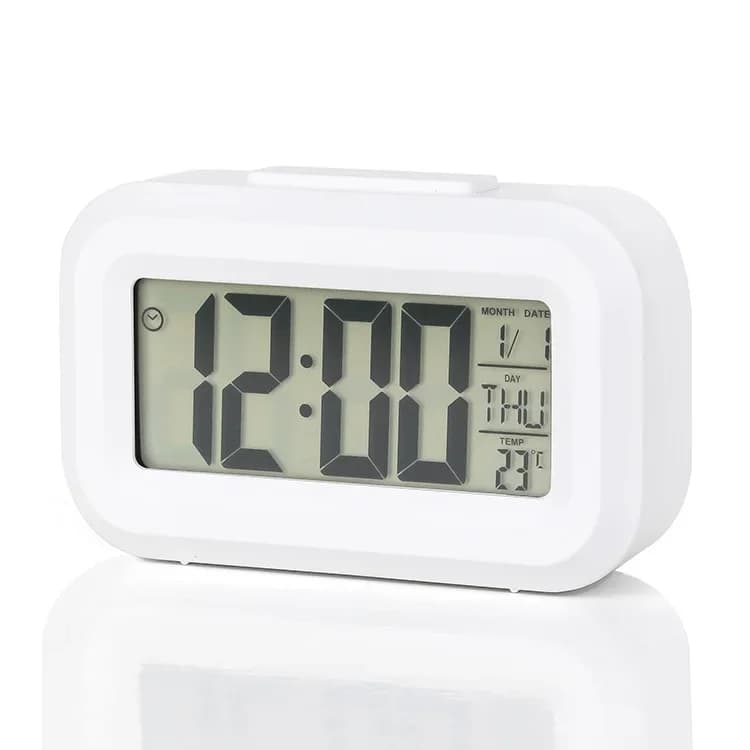 Horloge numérique à LED, horloge de chevet, alimentée par piles, multifonction, réveil, objets de dé