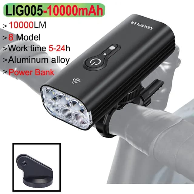 NEWBOLER 10000mAh lumière de vélo intelligente avant 10000LM lumière de vélo étanche USB charge vtt