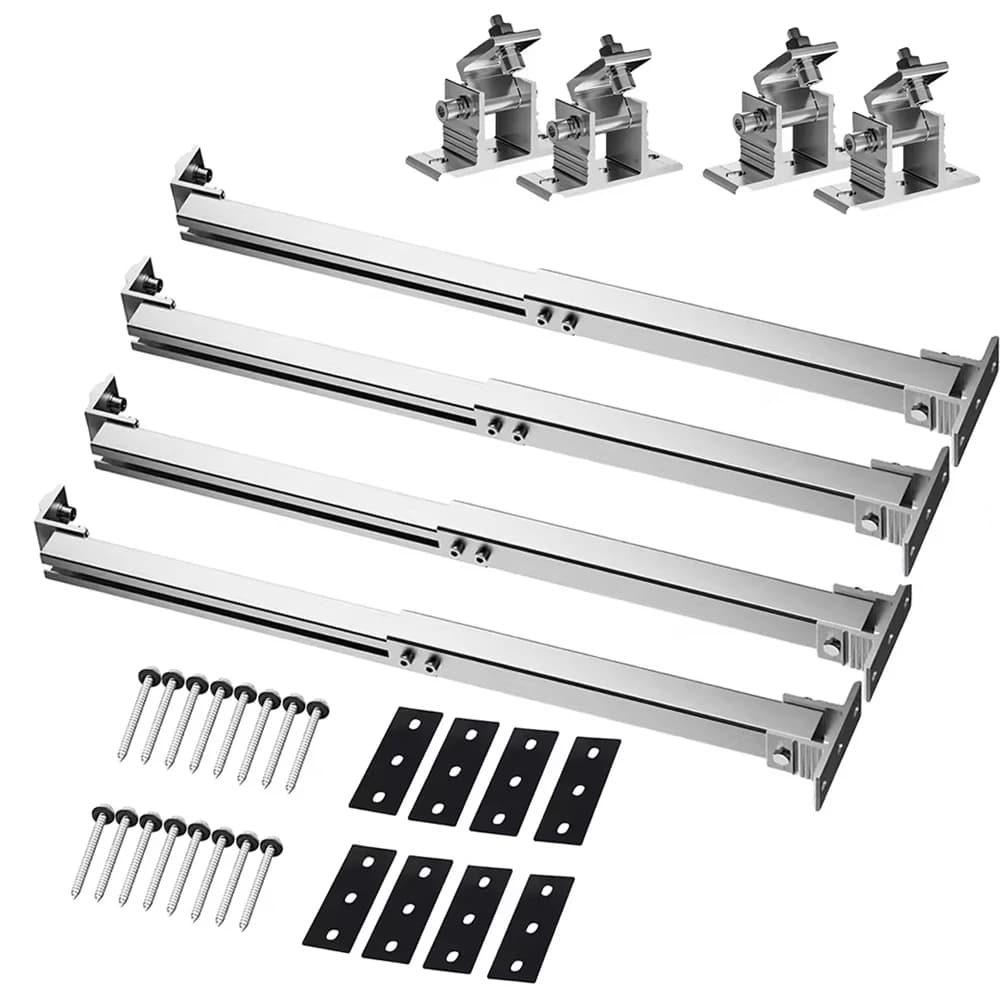 2 jeux de supports de montage inclinables pour panneaux solaires réglables, systèmes de supports en