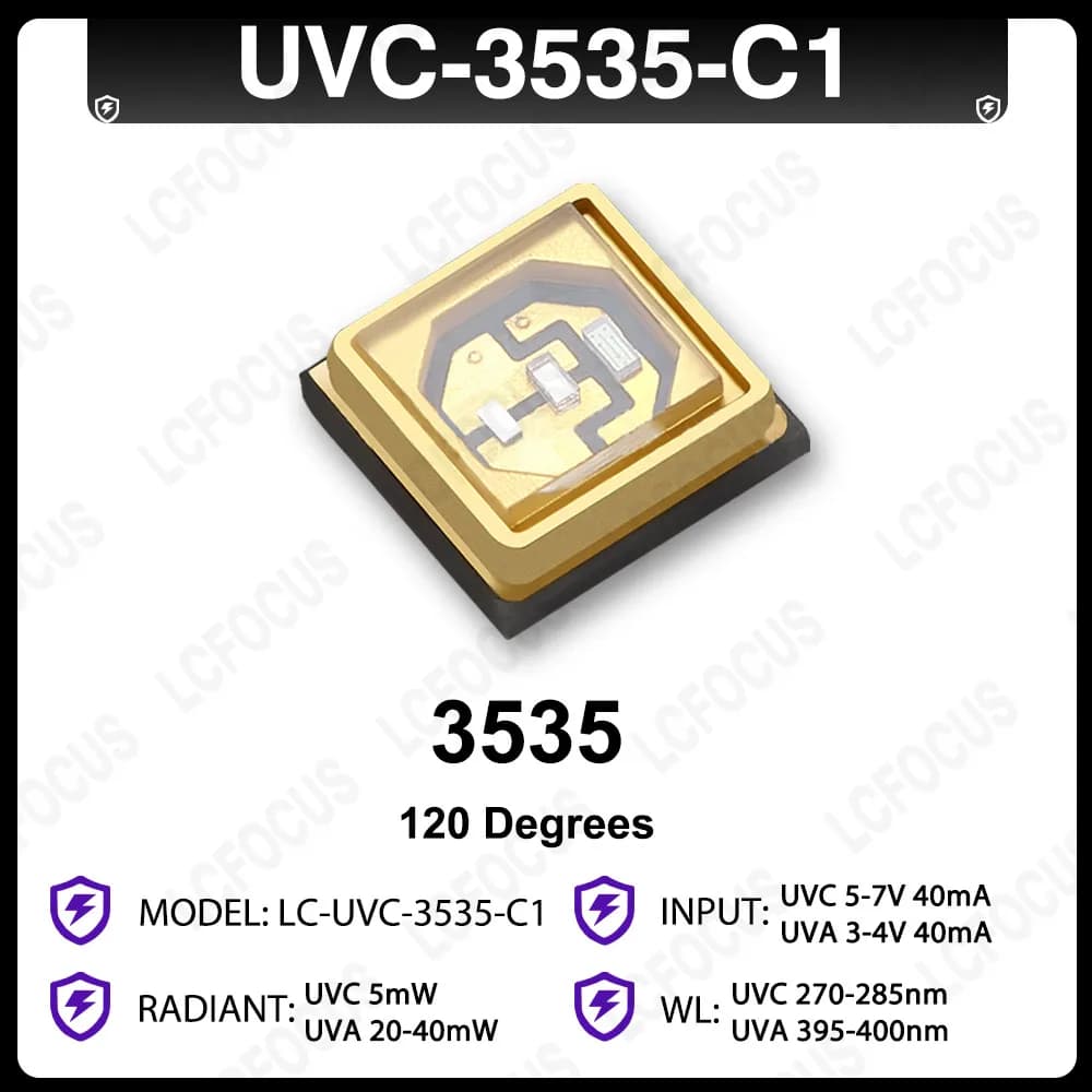 Lampe UV LED UV profonde UVC 280 nm UVB 300 nm UVA 395 nm UV puce LED diode 3535 patch pour la désin