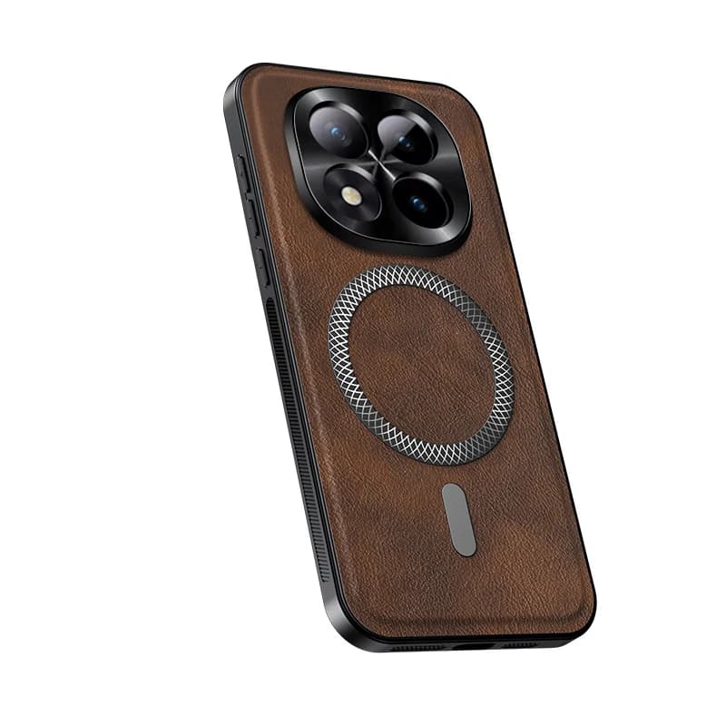 Étui de téléphone en cuir avec charge magnétique sans fil haut de gamme pour Redmi Note 15 14 13 Pro