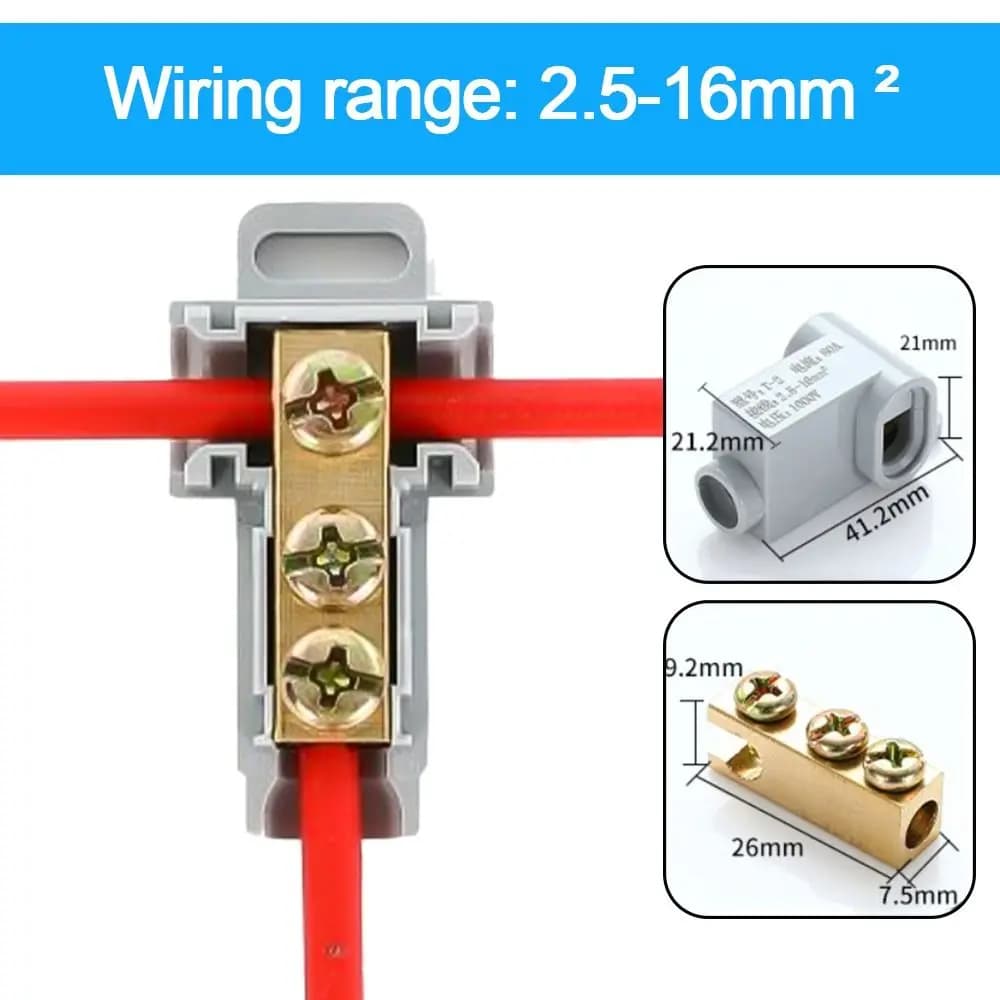 Bornier rapide haute puissance, connecteur de fil de type T, borniers électriques enfichables