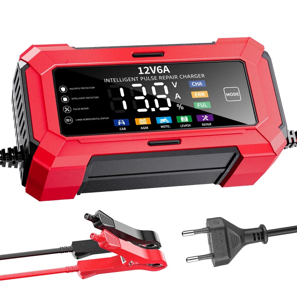 Chargeur de batterie de voiture intelligent 6A 12V, réparation de batterie, chargeur de batterie de