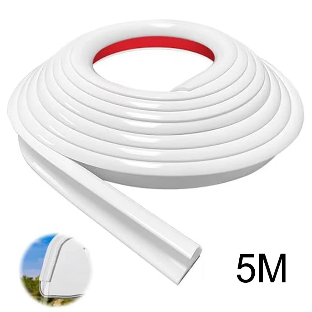 Gouttière de toit en PVC de 5 m en forme de J, protection anti-goutte pour camping-car et motorhome