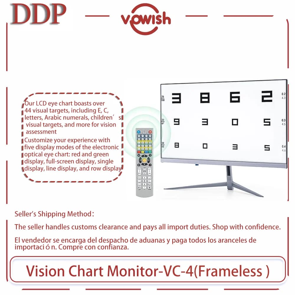 Vision oculaire optique Écran de test numérique HD LCD LED Tableau de panneau visuel Écran sans cadr
