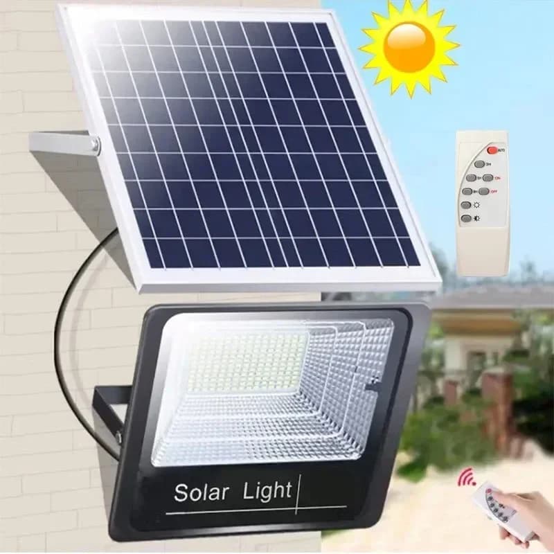 JVEE-Projecteur Solaire Étanche avec Télécommande, Conforme à la Norme IP67, Angle Réglable, Idéal p