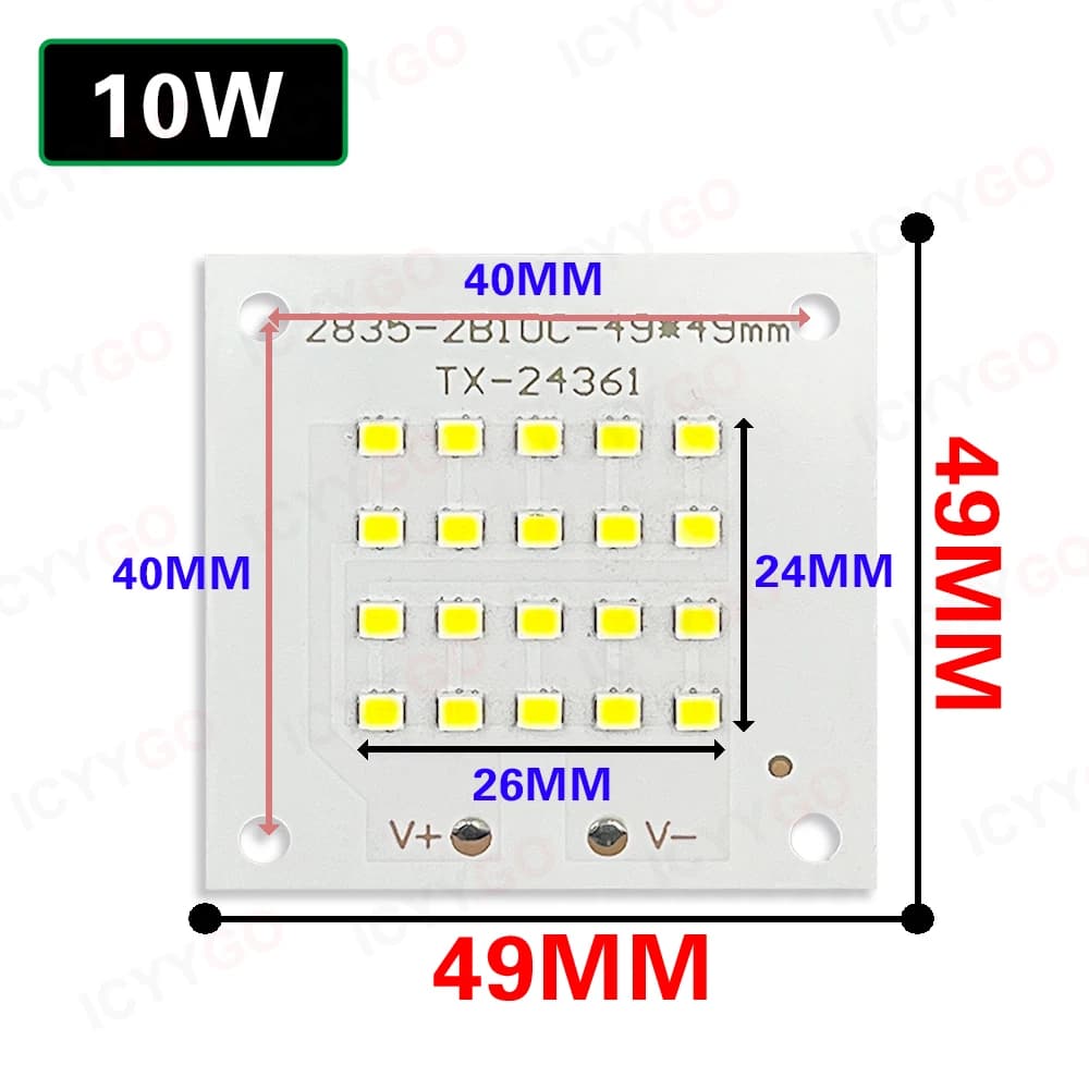 Panneau lumineux LED 20 W, 30 W, 50 W, 100 W, 150 W, SMD COB 3030, circuit imprimé carré pour éclair