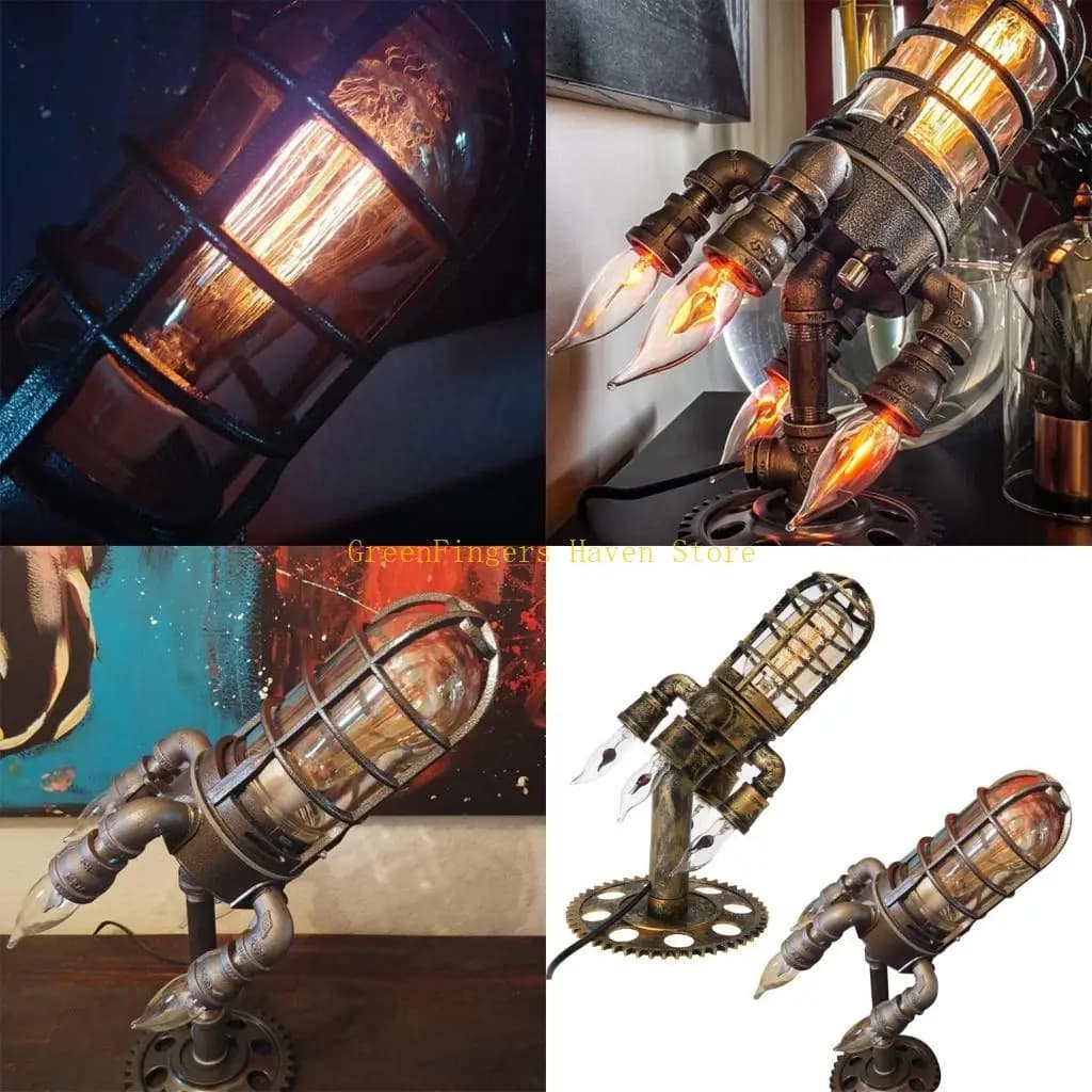 Rétro Steampunk fusée lumière décoration maison lanceur fusée flamme bureau veilleuse prise spécific