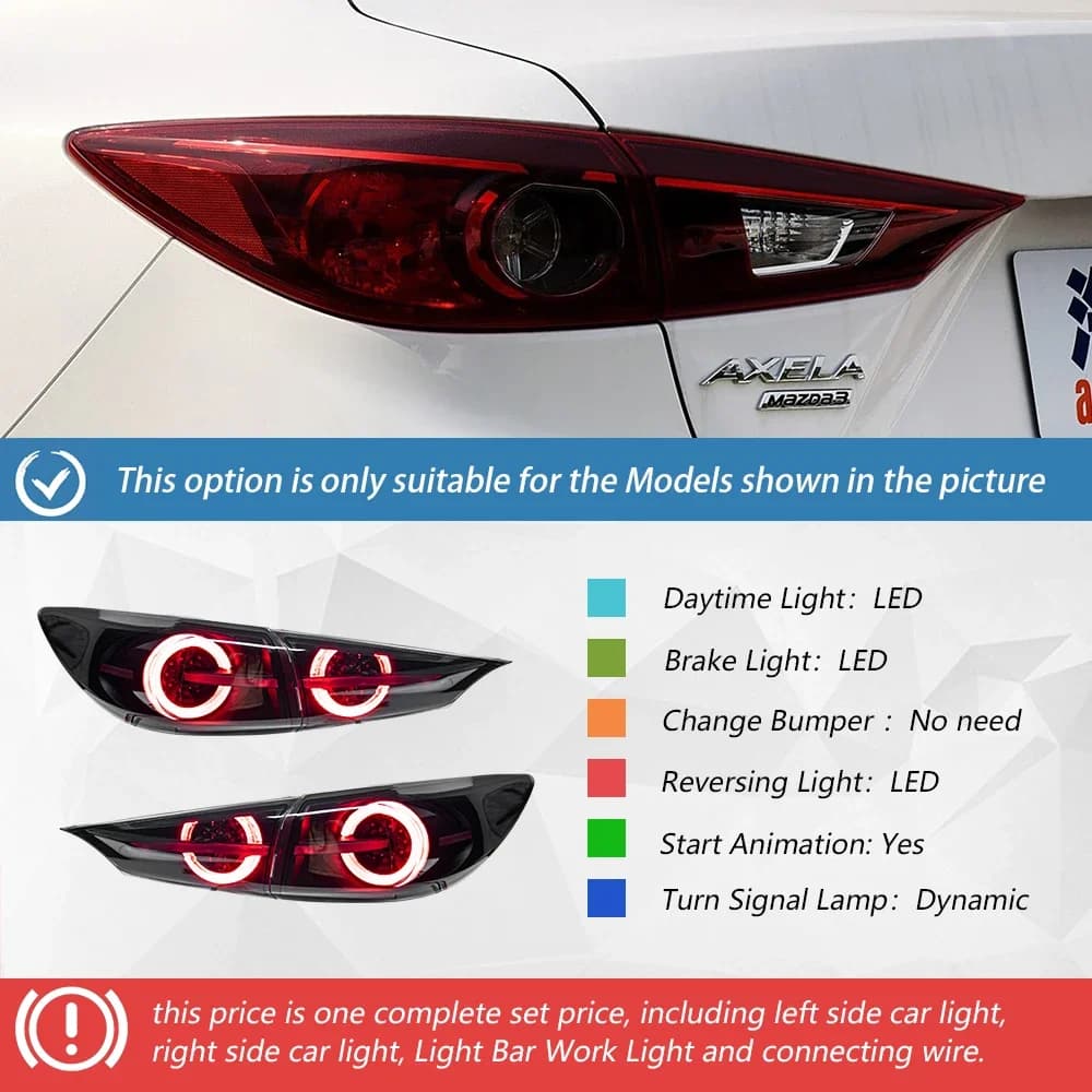 Enquêter arrière de voiture pour Mazda 3, Axela 2014-2018, berline, assemblage de lampes arrière aut