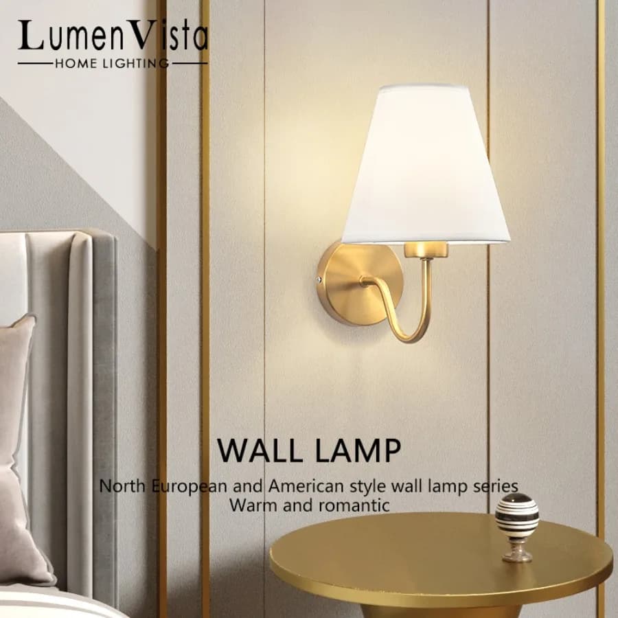 Lampe murale rétro en tissu LED, éclairage intérieur moderne, lampe murale en tissu E27, lampe de ch