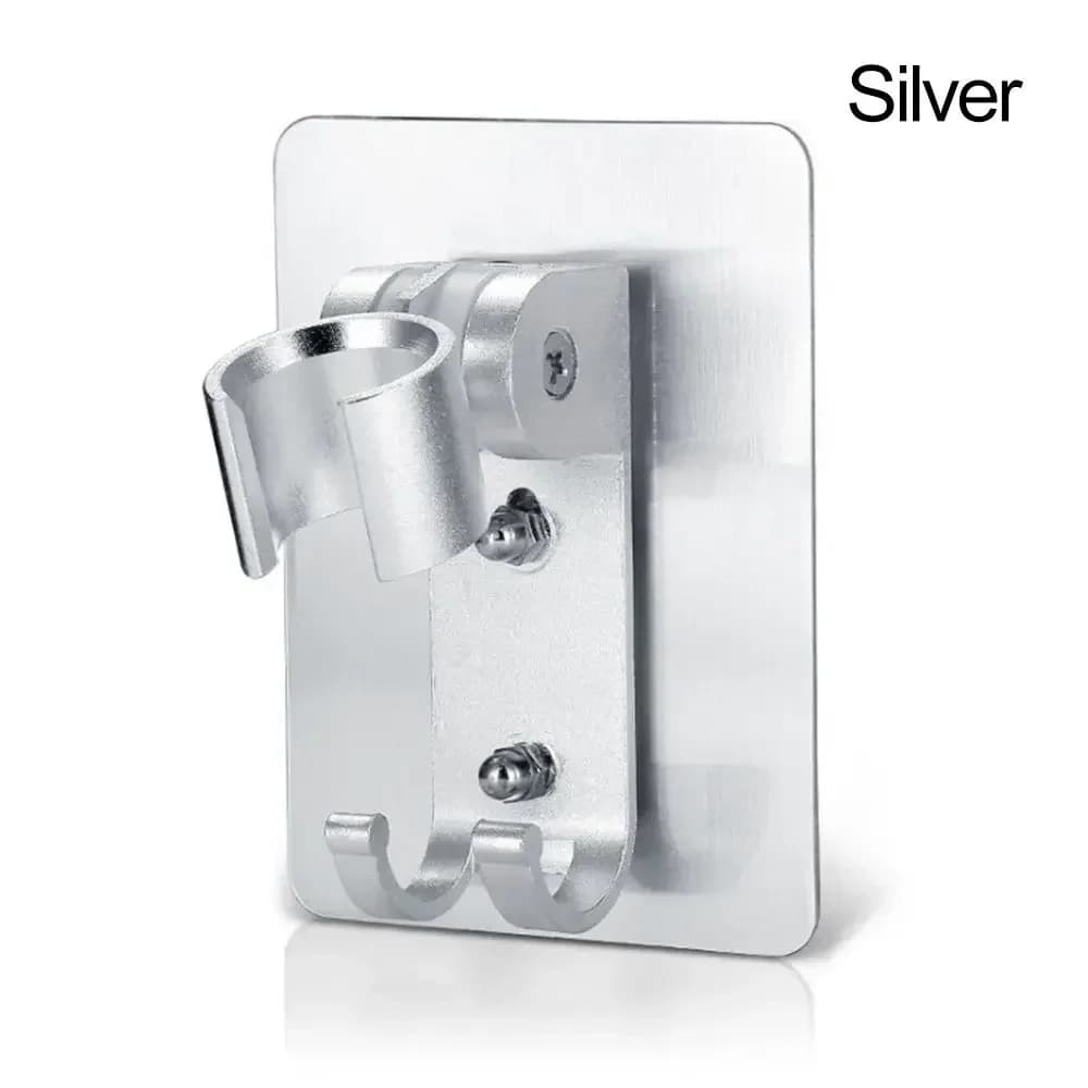 Support de douche en aluminium réglable, sans poinçon, support de pommeau de douche, mural, monté su