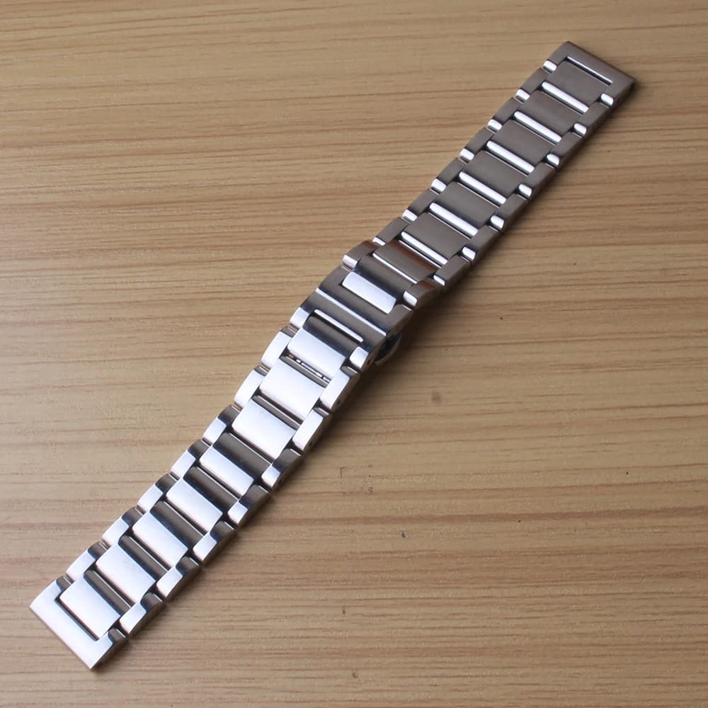 Bracelets de montre en acier inoxydable avec boucles papillon, accessoires de montres, bracelets pol