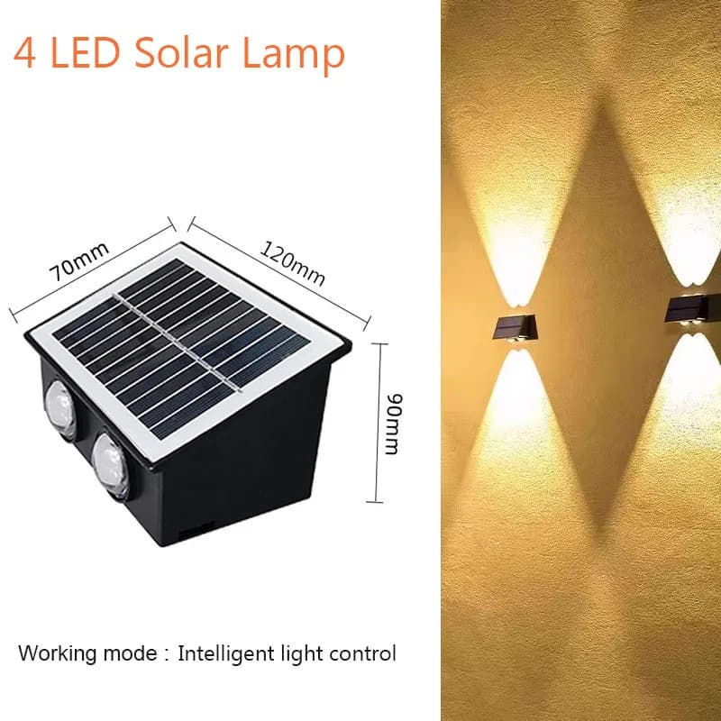 Lampe murale solaire à 4/6/8 LED alimentée par l'énergie solaire, lumière solaire extérieure étanche