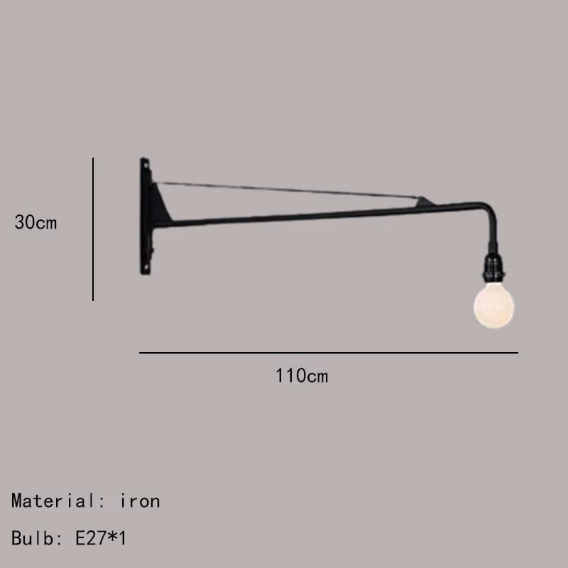 Avec interrupteur de prise applique murale minimaliste bras Long lampe rotatif E27 ampoule livraison