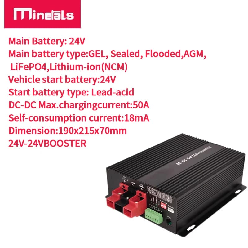 Chargeur intelligent automatique DC-DC 24V 50A pour batteries de véhicules et VR, compatible Bluetoo