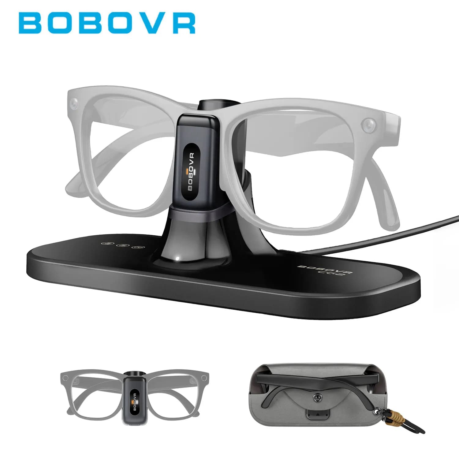 Station de charge BOBOVR CG2 compatible avec Ray-Ban Meta/Oakley Meta HSTN, station de charge magnét