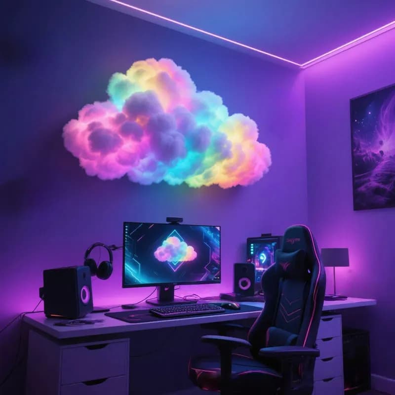 Lampe LED Nuage, Lumière de Décoration DIY pour Chambre, Lampe d'Ambiance 3D à Couleurs Changeantes