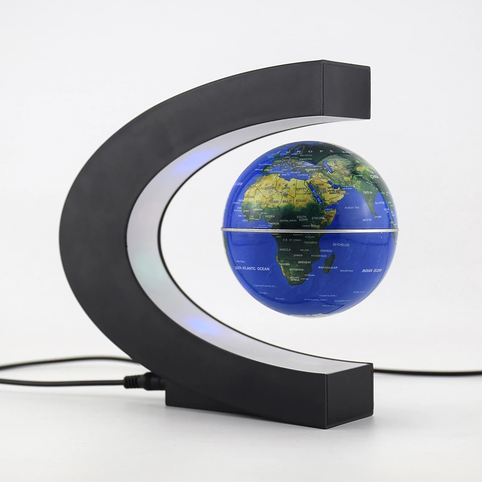 Globe terrestre à lévitation magnétique, carte du monde LED, lampe électronique anti-gravité, boule