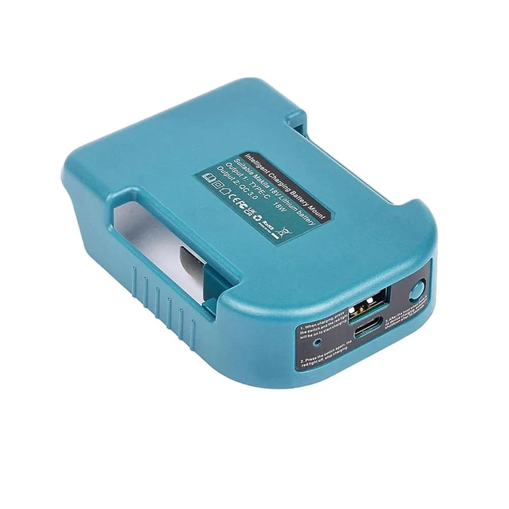 Pour Makita 18V avec USB avec support de batterie type-c pour batterie Makita 18V BL1840 BL1850 BL18