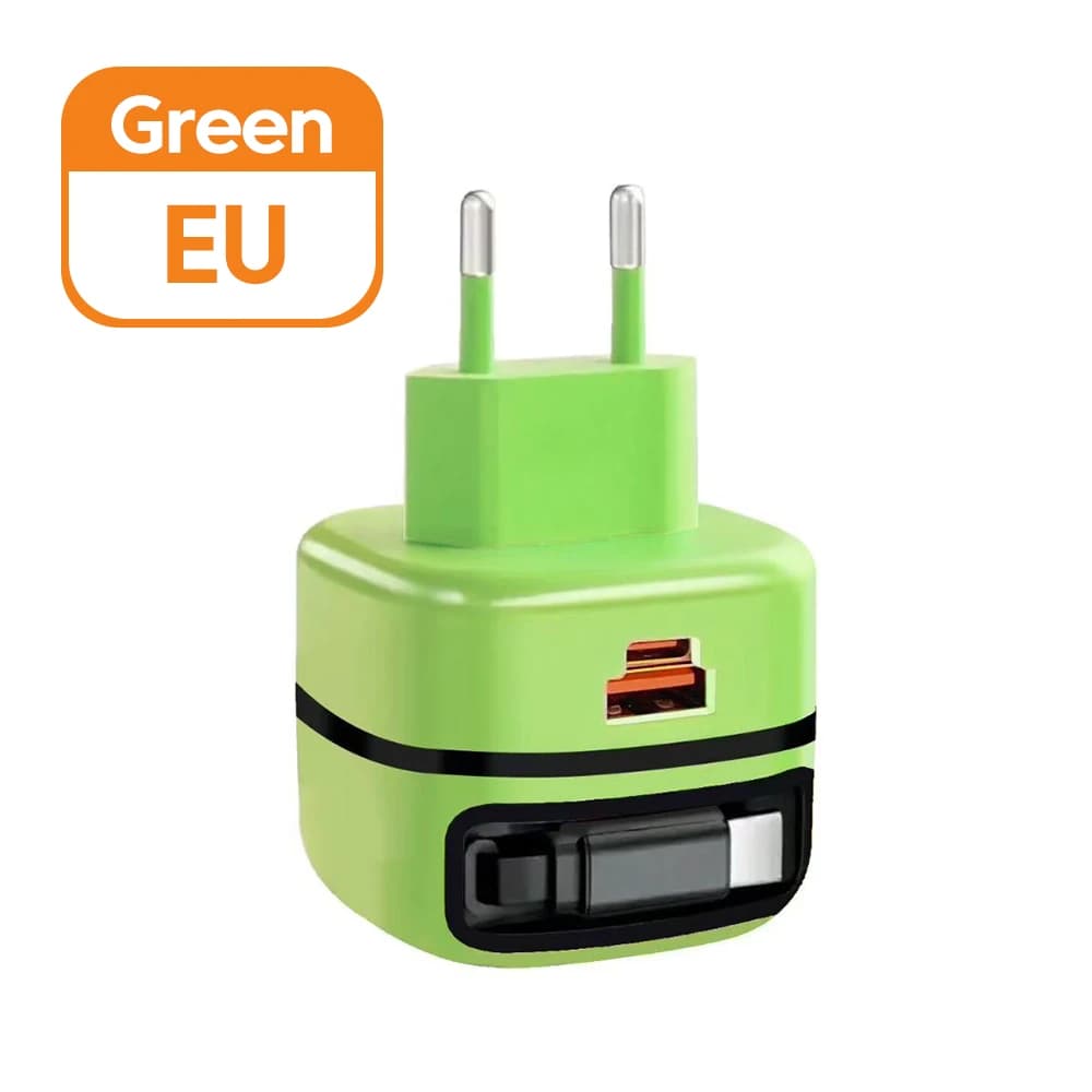 Elough 65W USB Type C chargeur de téléphone universel adaptateur de voyage rétractable charge rapide